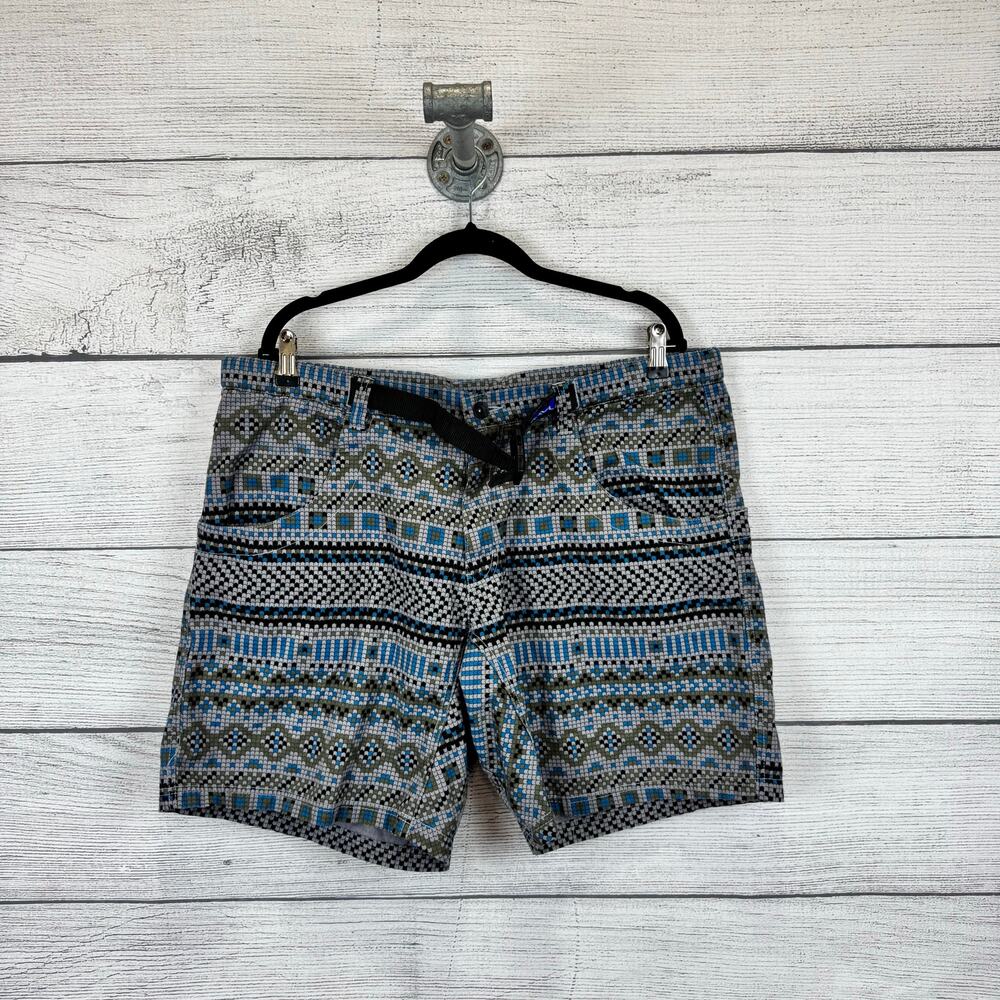 Kavu Men's Gray Belted Geometric Outdoor Hiking Chilli Shorts Size XXL